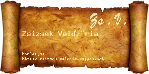 Zsizsek Valéria névjegykártya